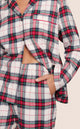 Flannel Long PJ Set Tartan Plaid Ivory Holly