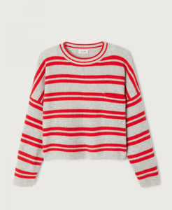 Raxow Knit Heather Grey Strawberry Stripes