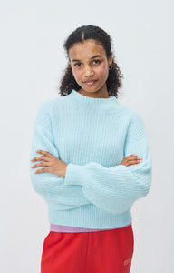 East Mock Neck Sweater in Crystal Chine