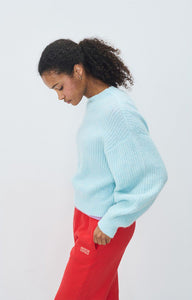 East Mock Neck Sweater in Crystal Chine