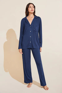 Gisele Rib Long Sleeve Pajama Set in Navy