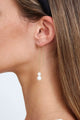White Pearl Thread Earrings