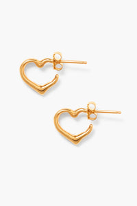 Open Gold Heart Earrings