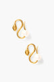 Cobra Pearl Earrings Gold