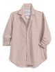 Eileen Relaxed Button-Up Shirt Tan White Stripe