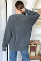 Cozy Cable Cardigan in Charcoal Alpaca