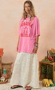 Marina Piccola Oversized Biker Tee - Cosmos Pink