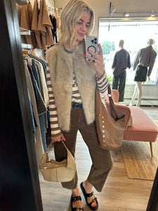 Anastasia Fur Vest Taupe