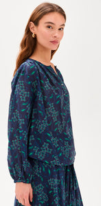 Felice Top in Navy Green