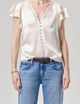 Lola Flutter Lace Sleeve Top Cream