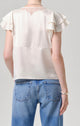 Lola Flutter Lace Sleeve Top Cream