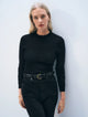 Superfine Cashmere Blend Waffle Crewneck Black