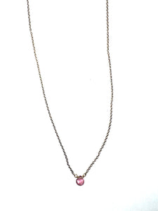Pink Tourmaline Gemstone Necklace