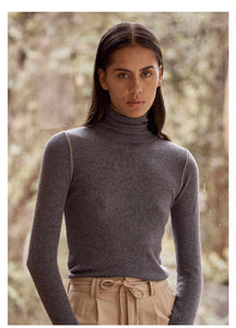 Seamed Turtleneck in Grey