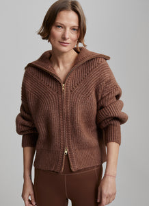 Putney Knit Jacket in Cocoa Brown
