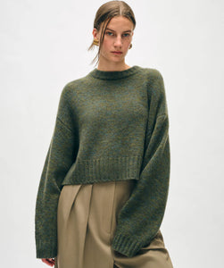 Cashmere Luxe Crewneck Green Marl