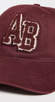 Jeremy Baseball Cap Letterman in Dark Burgandy