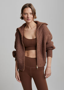 Putney Knit Jacket in Cocoa Brown