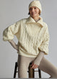 Daria Half Zip Cable Knit Winter White