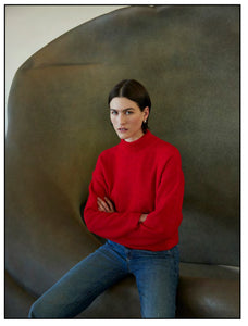 Cypress Alpaca Blend Turtleneck Sweater in Red