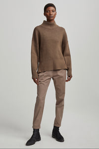 Mayfair Mock Neck Knit in Shiitake Marl