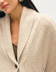 Merino Blend Marled Shawl Collar Coatigan