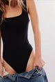 Luna Square Neck Bodysuit Black