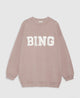 Tyler Satin Bing Sweatshirt in Washed Iron Purple