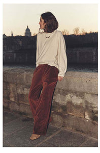 Mavis Velour Sweatpant in Brown Sugar