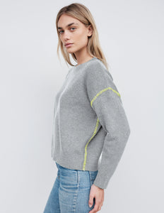 Oversized Exposed Seam Sweater in Moonstone Lime