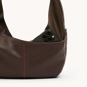 Tom Zip Medium Espresso Pebble Silver