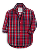 Eileen Italian Flannel Red Navy Plaid