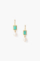 Bordeaux Pearl Earrings Turquoise Mix