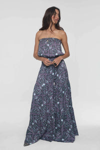 Solstice Retro Jumpsuit in Blue Smoke