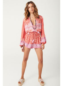 Sunshine Bandit Romper in Cayenne