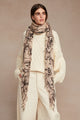 BRH-SC-575 Printed Cashmere Silk Scarf Egret