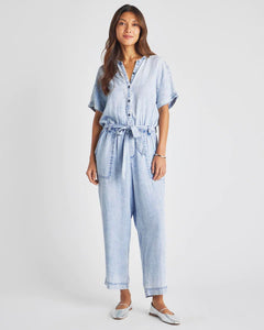 Ray Jumpsuit in Bleached Indigo