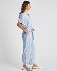 Ray Jumpsuit in Bleached Indigo