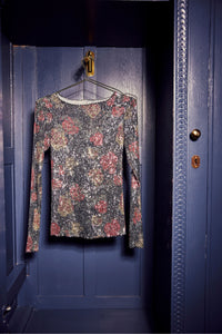 Printed Gold Rush L/S Top in Midnight