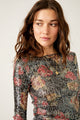 Printed Gold Rush L/S Top in Midnight
