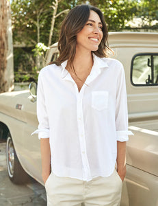 Eileen Relaxed Button Up Shirt in Classic White