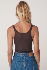 Isabella Singlet Tank in Charcoal