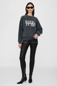 Jaci Sweatshirt Paris in Washed Black