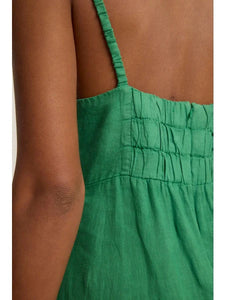 Janet Button Up Dress in Emerald