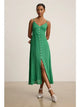 Janet Button Up Dress in Emerald