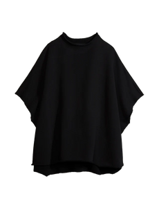 Audrey Funnel Neck Capelet in Black Fleece