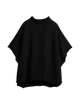 Audrey Funnel Neck Capelet in Black Fleece