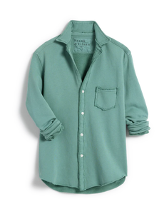 LAB Eileen Triple Fleece Cotton Button Down in Moss