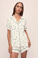 Gisele Printed TENCEL™ Modal Relaxed Short PJ Set in Alpine Skier Ivory/Forest Green