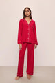 Gisele Modal Long Pj Set in Haute Red Ivory